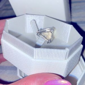 Mesmera clip earring, Triangle cut, Swarovski crystal, Rhodium plated